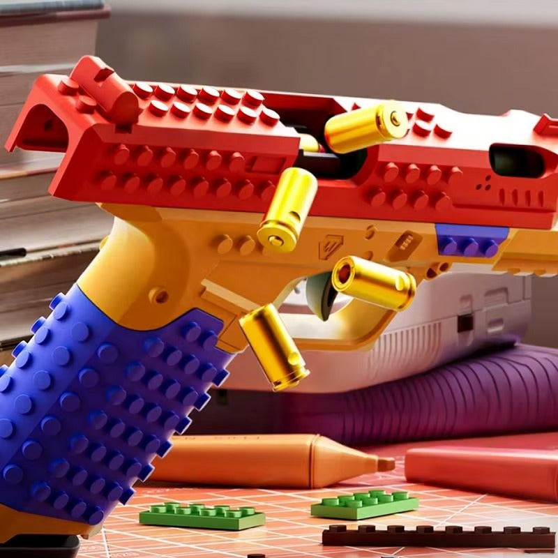 BrickOps blaster ejection port and ammo close-up